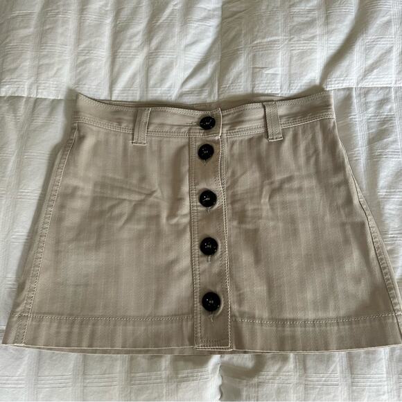 Burberry cream color mini skirt button down size 6 - Picture 6 of 12